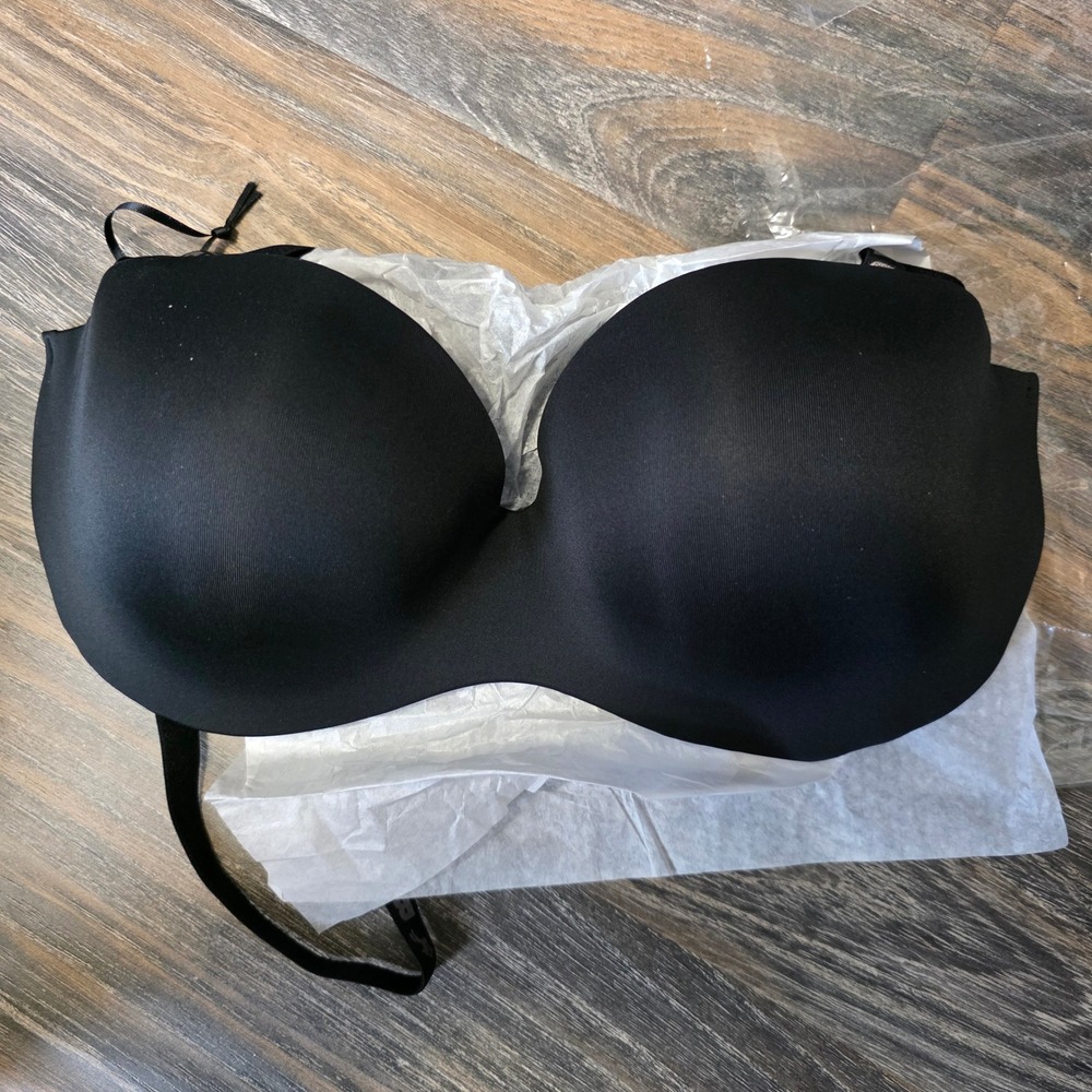 Bareback by Skye Sexyback Bra Black Convertible Multi-Way Rhinestone Logo Straps
